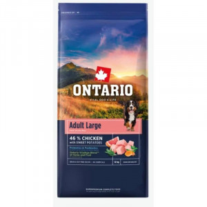 ONTARIO DOG ADULT LARGE CHICKEN & SWEET POTATO suņu barība 12kg